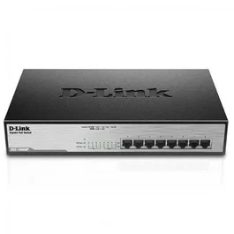 D-Link DGS-1008MP Switch Gigabit PoE+ de 8 Puertos, 10/100/1000 Mbps, IEEE 802.3at, Hasta 30W por Puerto, 140W Total, Sin Ventiladores, Green 3.0